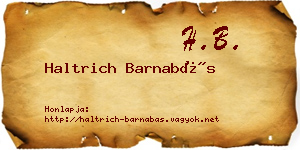 Haltrich Barnabás névjegykártya